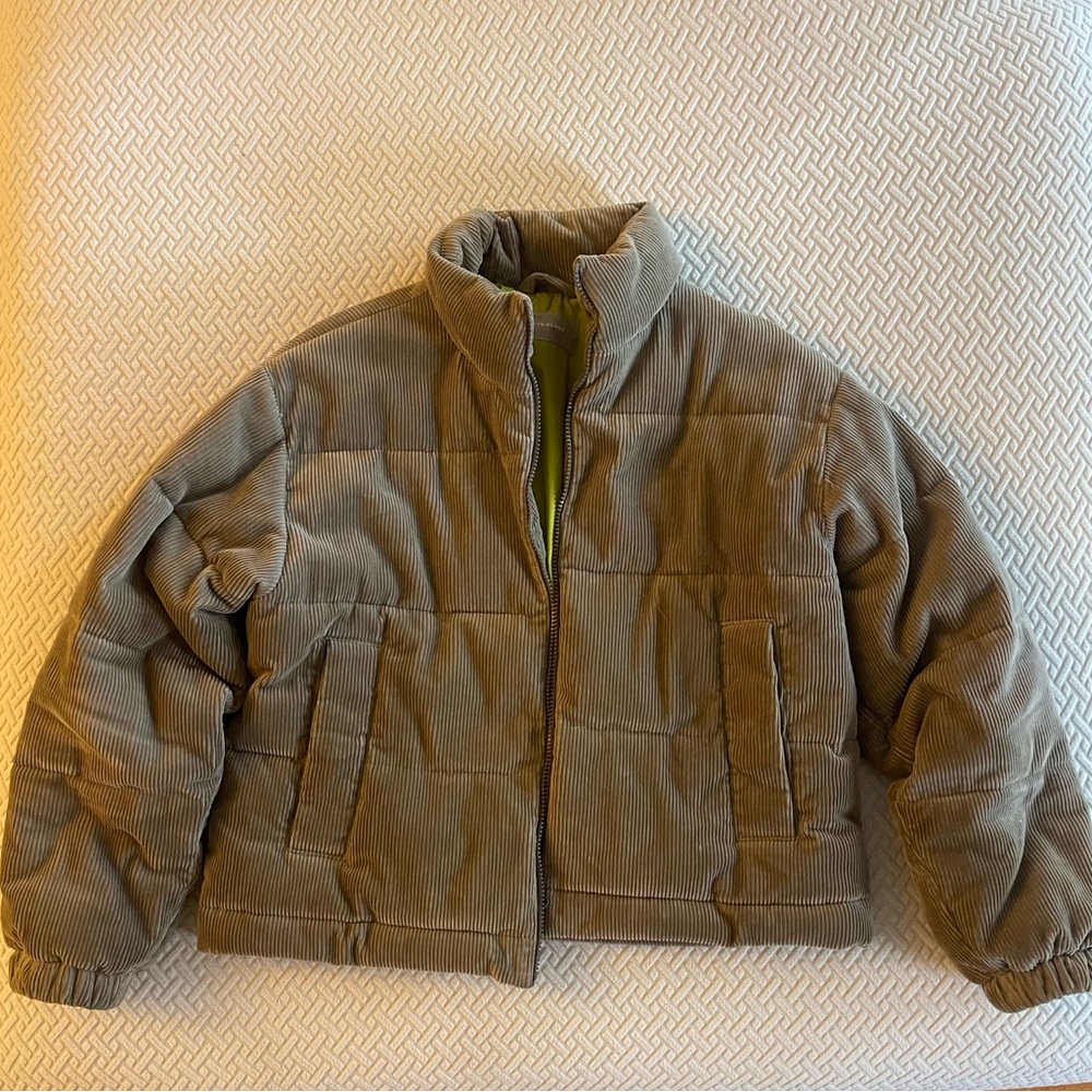 Everlane Tan Corduroy Puffer Jacket
